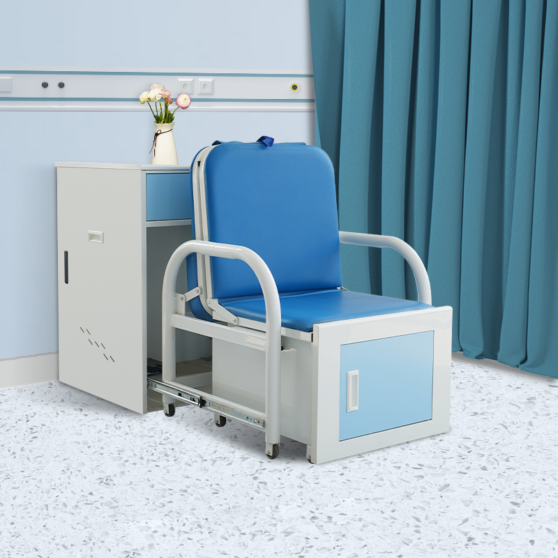 Hospital Medical Accompany Chair Patient Attendant Folding Nursing Chair Cum Bed
