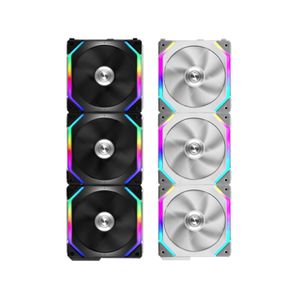LIAN LI UNI FAN SL120, PC Case Modular RGB Fan Kit, 12cm 120mm Cable Free Software Smart PWM Control M/B 5V ARGB Black/White