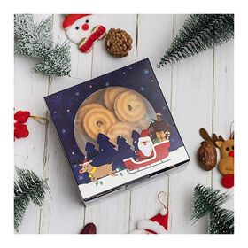 Christmas Cookie Boxes Doughnut Gift Boxes Bakery Box with Clear Window santa snowman Holiday Designs with Xmas Ribbons for Gift