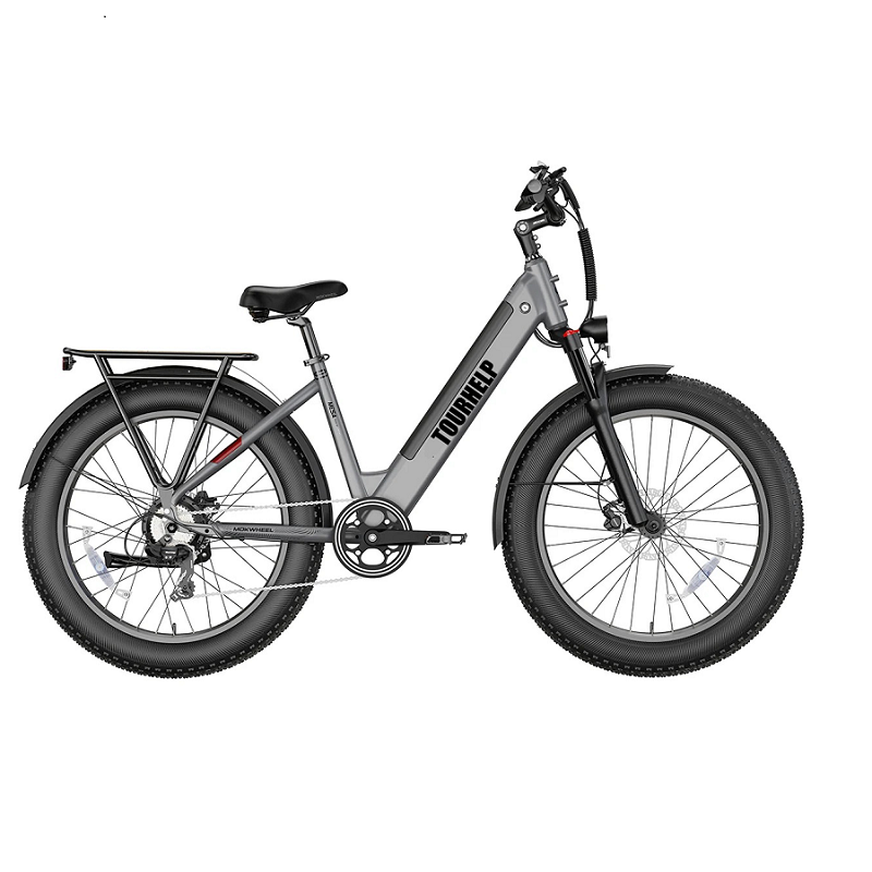 Tackle the road and ride up the hill. Constructed with bigger wheels for better control and greater power TOURHELP Electric Bike