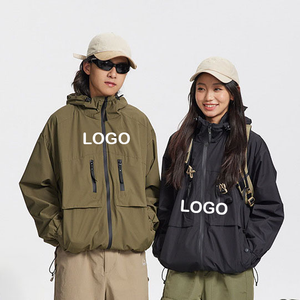 Custom Logo Unisex High Quality 100% Polyester Plus Size Zip Up Waterproof Jacket Outdoor Camp Out Men Jacket With Pocket