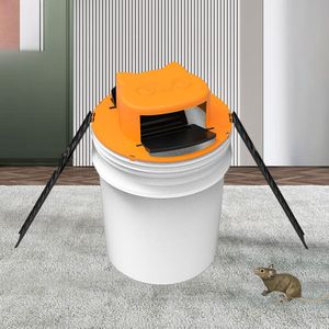 New Reusable Plastic Smart Mouse Trap Bucket Lid Mousetrap Household Rat Catcher Works With Bucket Double Entrance And Ladders