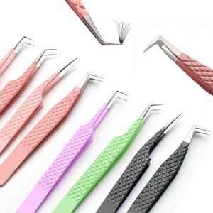 Cute Lash Extension Tweezer Custom Logo Private Logo Fiber Tip Wholesale Eyelash Extension Tweezers