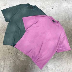 Manufacturer Wholesale  Custom French Terry Round Neck Oversized Vintage Acid Wash T Shirts Men