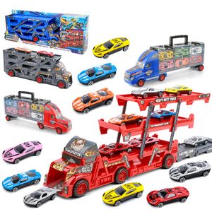 3-layers folding big toy cars launcher storage ejection alloy vehicle model toy plastic truck toy