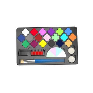 Water-Based Rainbow face paint Makeup Kit for Kids Temporary Face and Body Painting Palette for Halloween Party