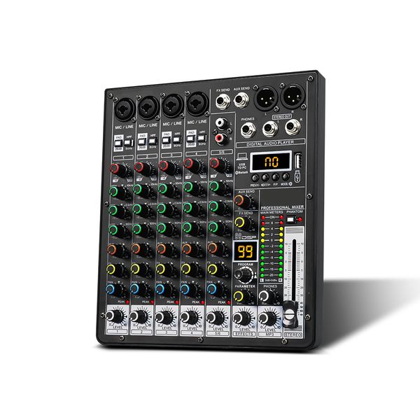 Xtuga Z-6 Professional 6 Channel Mixing Console Sound USB Recorder Music Mini Audio Mixer with Blueteeth Function 48V Phantom P