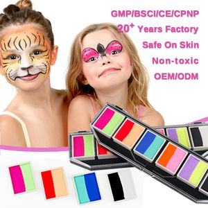 GP Split Colors makeup fluorescent UV face body painting Palette with brush kit Halloween Flash Tattoo Art football Party Makeup
