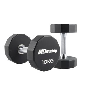 MDBuddy 2.5-30kg PU CPU Commercial Free Weights Dumbbell Set Gym Equipment Fitness Black Urethane Dumbbell Sets Gym Dumbbells