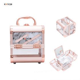 Portable Travel Women Cosmetic Box Mini Makeup Case Makeup Organizer Storage Boxes With Mirror