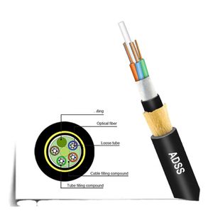 HUAMAI 24core 48 core 96 cores fiber optic cable span 80m 100m 120m ADSS Outdoor optical fiber cable ADSS cable self supporting