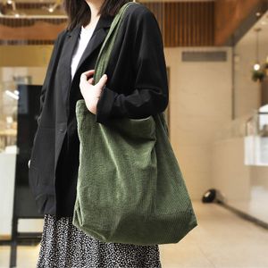 Custom Casual Corduroy Tote Bag Large capacity Classic Retro Corduroy Solid Shoulder Bag For Daily