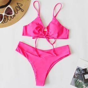 New Design Ladies 2 Piece Swimsuit Simple Leopard Stitching Bandage Sexy Swimsuit Bikini