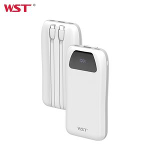 WST Mobile Phone LED Digital Display Power Banks Fast Charging Cable 20000mah Power Bank