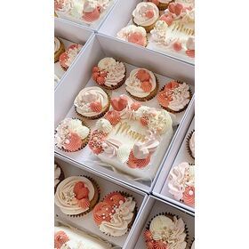 XJH 5 Cavities Dessert Pastry Bakery Packaging Paper Cake Custom Window Donuts Gift Windows Clear Lid Cupcake Food Donut