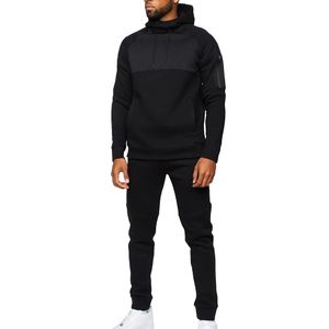OEM Custom Logo Navy Blue Tracksuit for Men Low Oversized Hoodie And Sweatpants 2pc Sets For Men LOW MOQ Breathable Jogging Suit