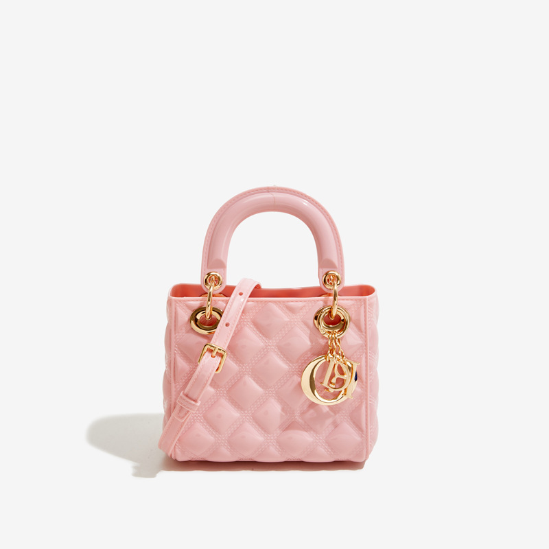 Yiwu Peihong Luggage Co., Ltd. New Style Mini PVC Candy Color Jelly Bag Rhombic Sweety Cute Purse Pearl Portable Shoulder Handbag For Girls