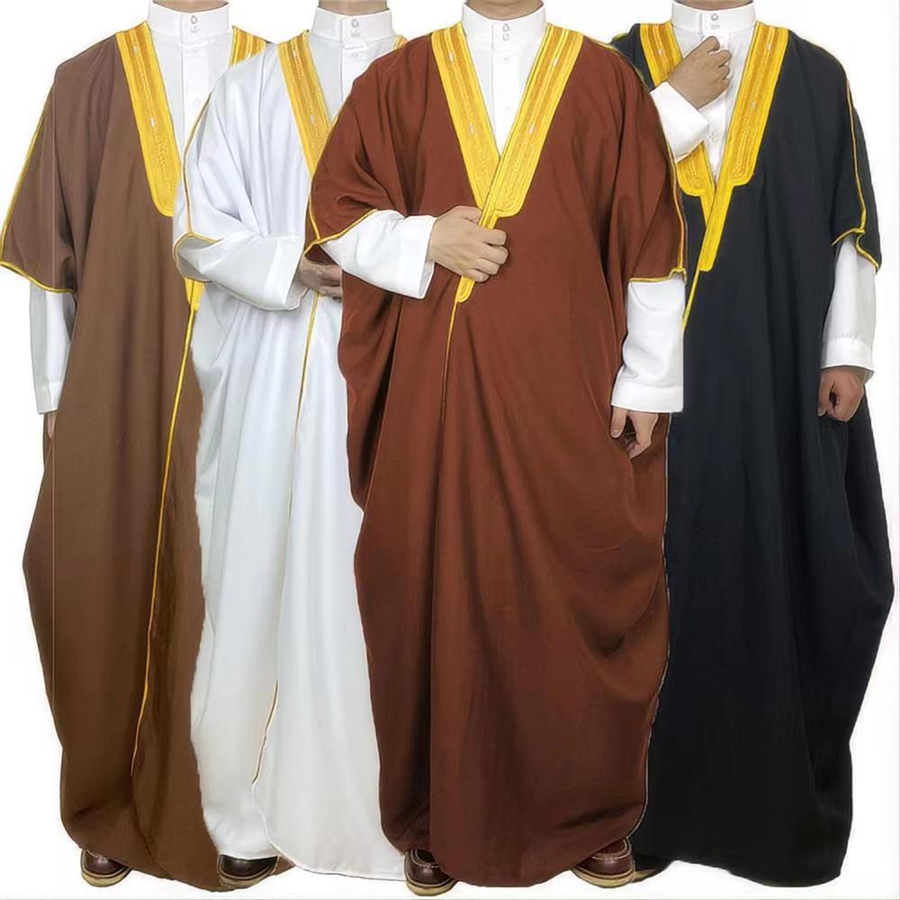 Guangxi Xiongxiong Technology Co., Ltd. Limanying factory Supply high quality Islamic clothing abaya white men design new style thobe for men