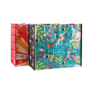 Promotion laminated food grade pp woven bag reusable shopping bag pp woven green camouflage