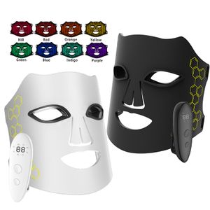 8-Color LED Light Therapy Silicone Facial Mask Home Use Anti-Aging and Wrinkles Photon Skin Rejuvenation Equipment