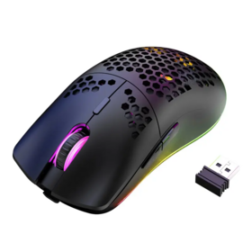 Wireless Mouse Hollow-out Gaming Mouse Rechargeable RGB Backlit Light Optical Computer Mouse For Laptop PC