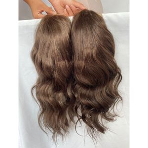 12  Long 100% Human Hair Toupee For Men Mono Natural Hairline Men's Wig #3 #4 Brown Color 12inch 10x8 Toupee Men