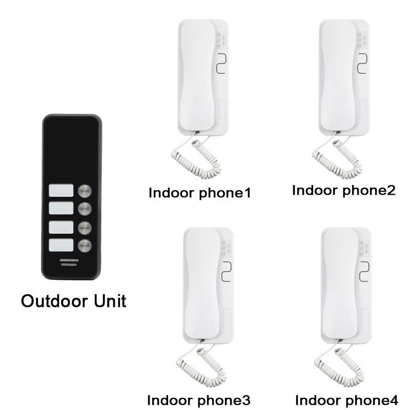Home Security Audio Door Phone Indoor Wired Audio Intercom Handle with Unlock System for Walkie Talkie