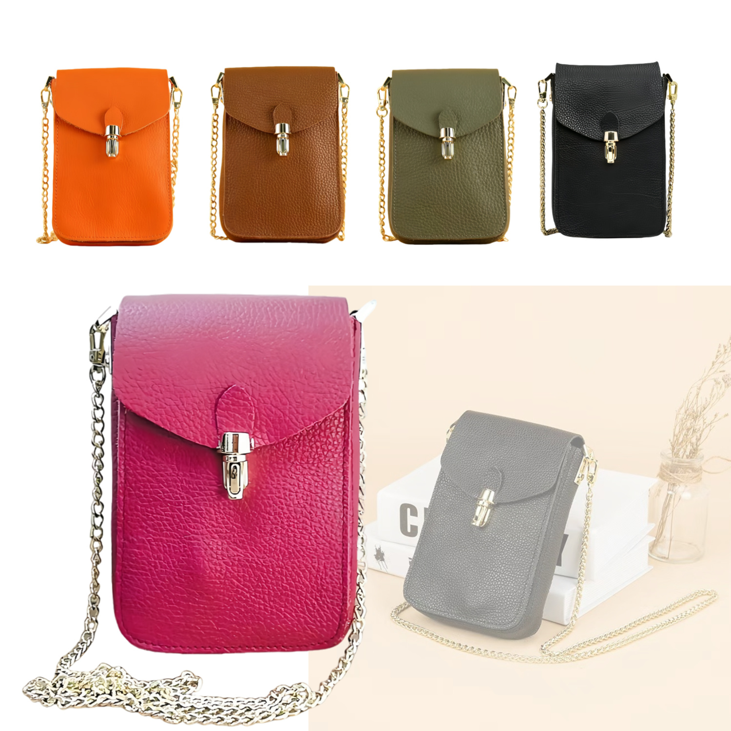 Custom Wholesale Smart Phone Pouch Waterproof Cell Phone Bag Leather Mobile Phone Crossbody Bag for women