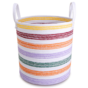 Home Round Polyester Colorful  Produit Artisanal Basket For Storage