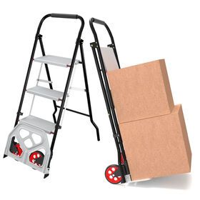 Hand Truck Hand Cart Dolly, Sturdy Aluminum Alloy Ladder, 2-in-1, Cheaper, Convenient & Portable for Home Use Load220LB