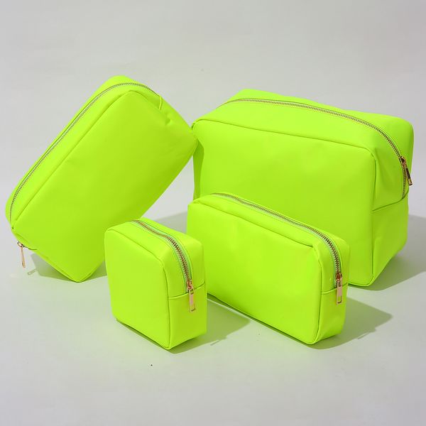 Manufacturer Custom Large Capacity Travel Portable Polyester Cosmetic Organizer Zipper Bag Fashionable Letter Makeup Toiletry