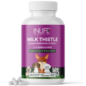 Best Quality Milk Thistle 60 Vegetarian Capsules For Dogs & Cats Liver Detox Supplement & Kidney Health
