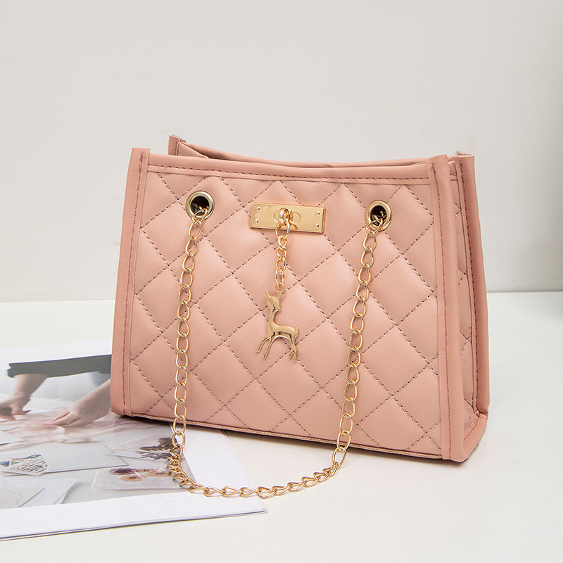 Fashion trendy handbag 2024 High Quality handbags wholesale china for girls pink tote bag, the single shoulder bag with chain