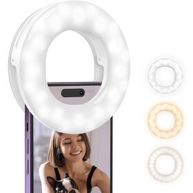 Old Shark LED Selfie Ring Light for Phone with 3 Light Temperatures, Portable Rechargeable Clip-on Ring Light for Zoom Meeting