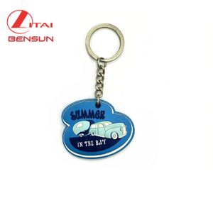 Wholesale in bulk Custom Plastic PVC Rubber Key chains Ring car key holder for Promotion Gifts