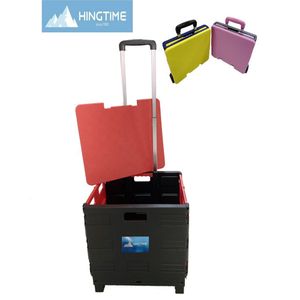 Foldable Shopping Trolley  Portable Plastic Grocery Cart with cover for household and market grocery trolley grocery handy truck