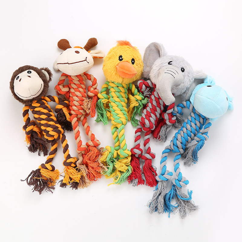 New Dog Product Animal Stuffed with Long Legs Cotton Rope Dog Chew Plush Toy Animal Shape Bite Resistant Teeth Pet Supplies