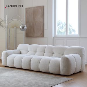 modern Style interior Design Nordic loop bubble sofa 3 seaters Couch Beige Boucle Sofa White Arab Sofa Set Living Room Furniture