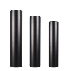 Black Biodegradable Eco-friendly Mouse Pad Poster Painting Paper Tube Round Cardboard Cylinder Packaging Paper Cans