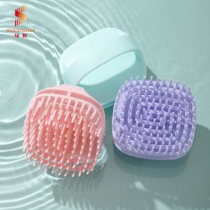 Silicone household scalp cleaning massage brush wet and dry handheld shampoo comb