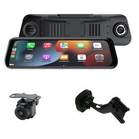 9.6 Inch Car Play Mirror Monitor Full Screen Camera Image Dual Camera 4K DVR Air Play / Miraca Navigation With Replacement Bracket