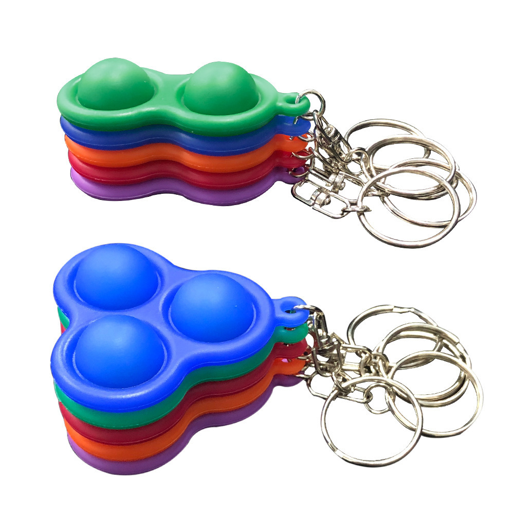 2024 New Hot Selling Mixed Color Silicone Decompression Key Chain Press Key Pendant Bag Keychain Pendant Car Key Chain