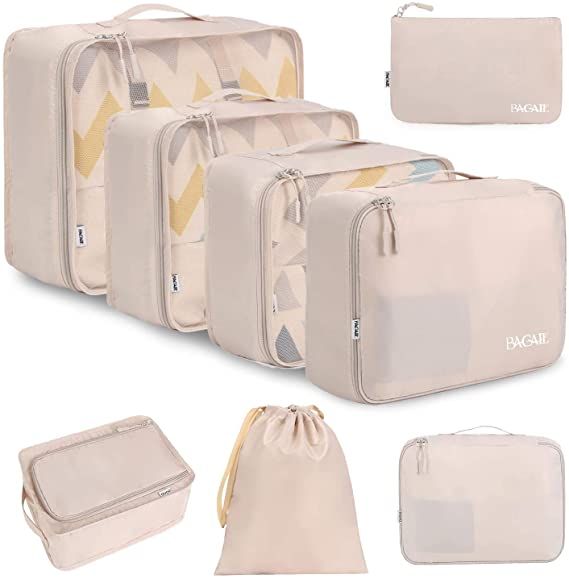 ANQI set of 8 durable factory made no smell eco-friendly Packing Cubes Luggage Packing Organizers for Travel Accessories