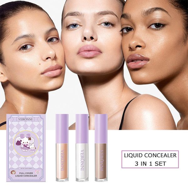 3pcs/set Cosmetic Liquid Concealer Set Face Makeup Full Coverage Concealer