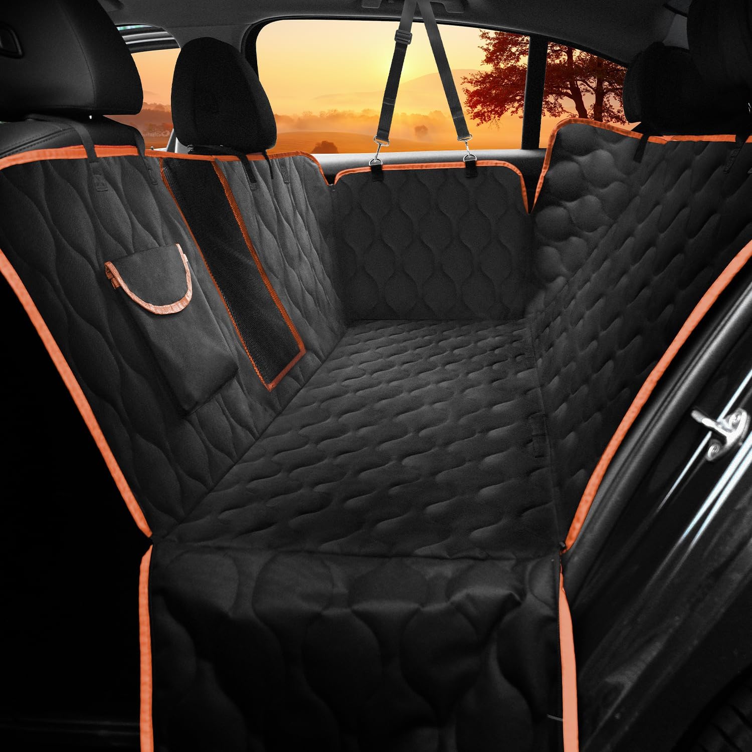 Wholesale Outdoor Travel Waterproof Pet Dog Cat Car Seat Cover With Safety Harness Seat Belt Leash