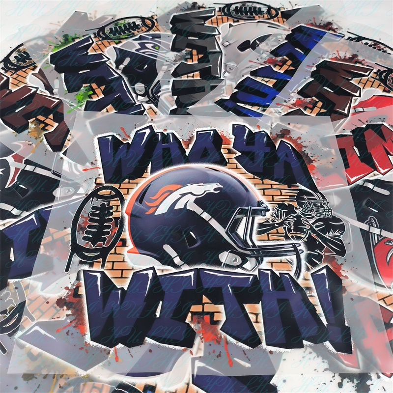 Shishi City Hushi Trade Ltd High Quality custom NFL team stickers Washable screen printing transfers designs ready to press t shirt printing