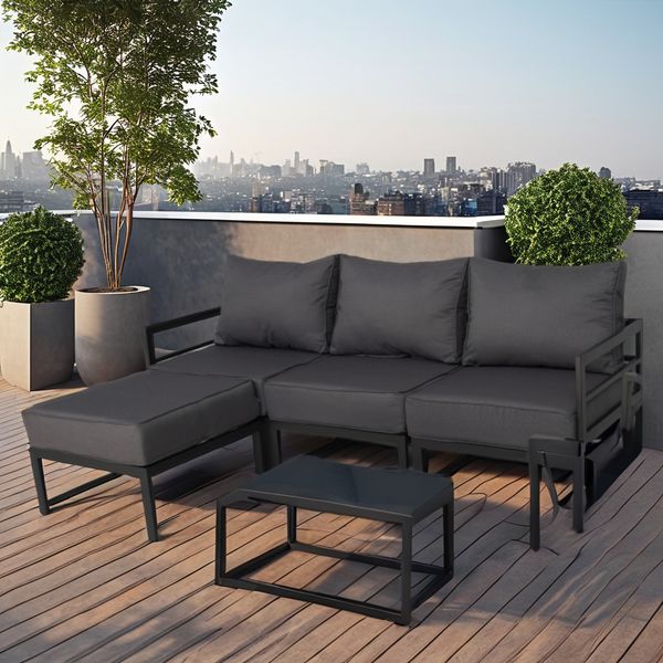 Modern Luxury Outdoor Leisure Furniture Set Corner Sofa Chaise Lounge Chair for Hotel Villa Park & Dining for Living Room Parks