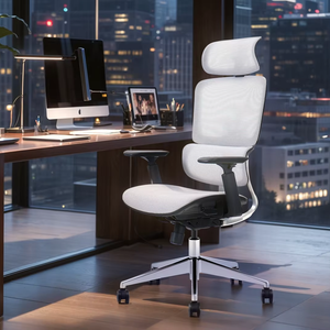 (New design) Luxury White Modern Office Chair Ergonomic Executive Chair with Mesh Metal Material for Office Use