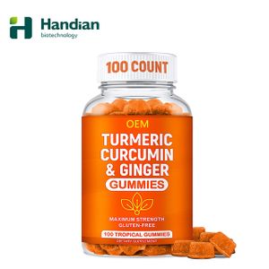 Turmeric Ginger Gummies Extra Strength Curcumin Superfoods Sugar Free Dietary Supplement Turmeric Gummies for Adult