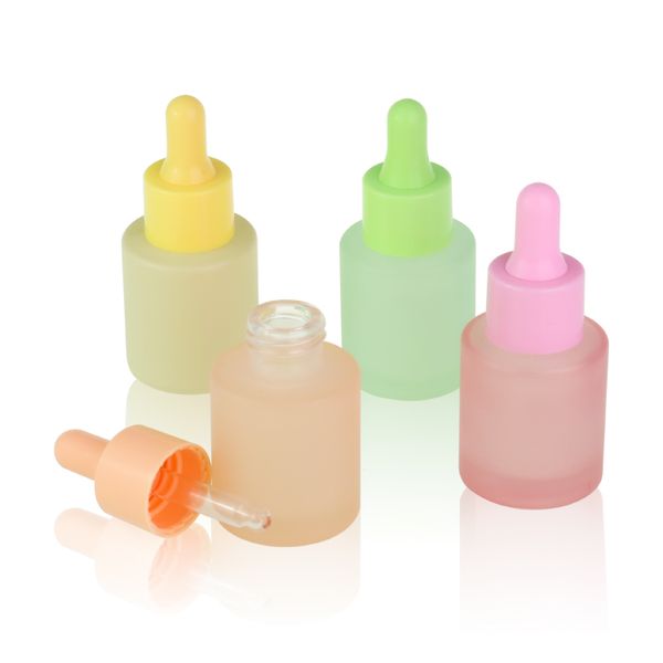 Cosmetic Package Essential Oil Dropper Bottle Green Pink  Yellow Frosted 20ML 30ML 50ML 60ML 100ML